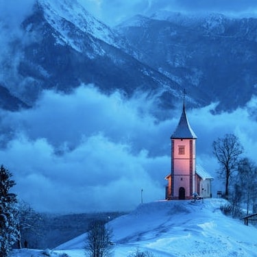 snowy mountains